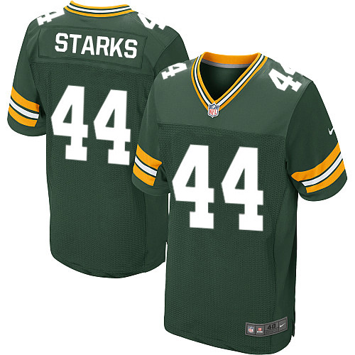 Men's Elite James Starks Nike Jersey Green Home - #44 NFL Green Bay Packers